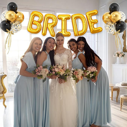 BRIDE Balloons Bachelorette Party Decorations, 16 Inch Metallic Gold Bride - Image 8