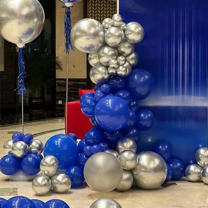 MEBAY Blue Silver Black Balloons Garland Arch Kit - Image 5
