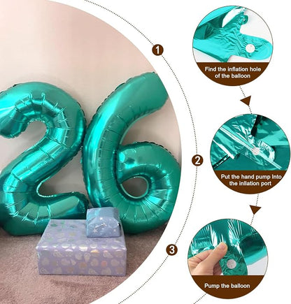 Number Balloons 3 Balloon Teal Blue - Image 6