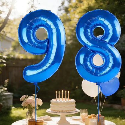 40 Inch Number 98 Balloons for 98th Birthday Party Decorations, 0-100 Dark Blue - Image 3