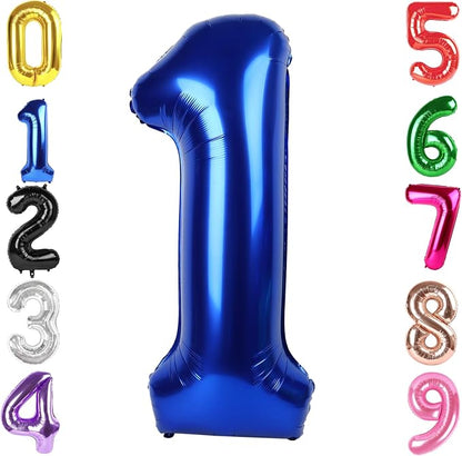 40 Inch Night Blue Number 1 Balloon, 1st Blue Birthday Party Decorations | 40 by Hadoife