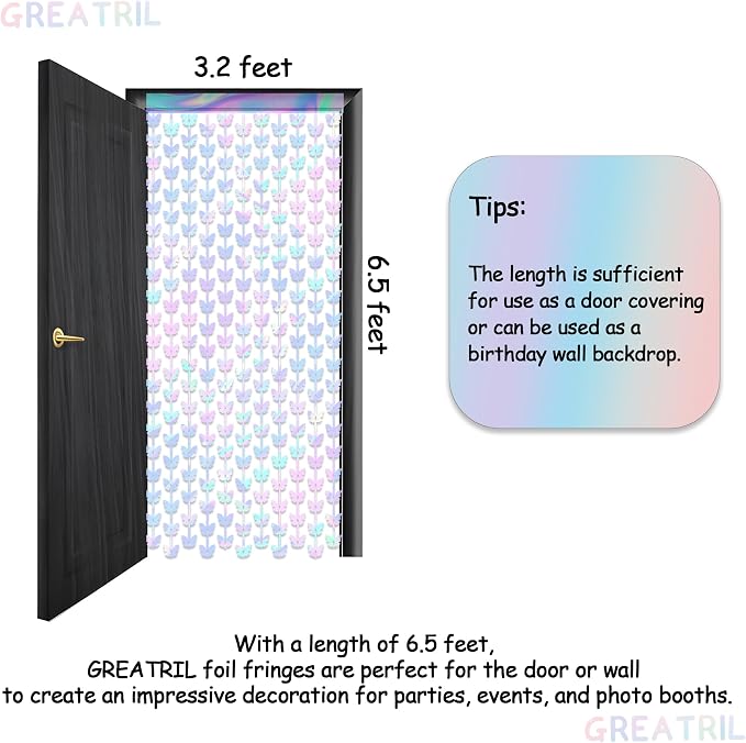 Iridescent Butterfly Fringe Party Backdrop - Image 4