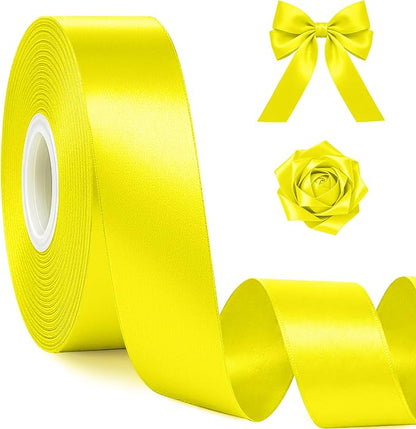 1In 30Yards Lemon Yellow Satin Ribbon by Fullive