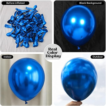 Metallic Blue Balloons - Image 2
