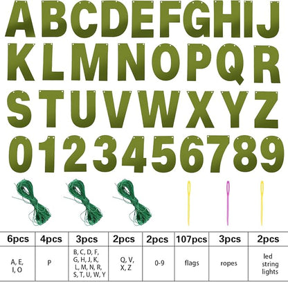 TaoBary 112 Pcs DIY Letter Kit Glitter Customizable Banner Letters Include 107 - Image 2