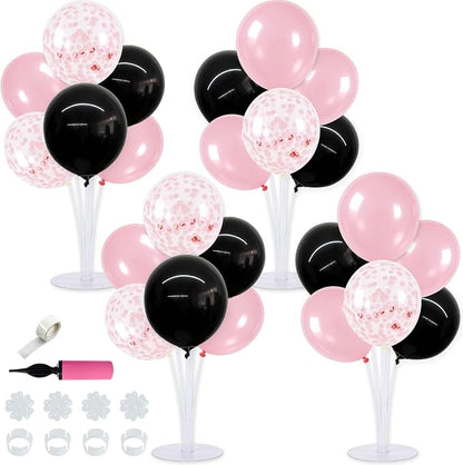 TONIFUL 4 Set Black Pink Balloon Stand Balloon Centerpieces by TONIFUL