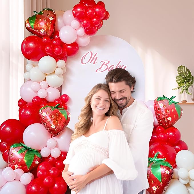 120pcs Strawberry Balloon Arch Garland Kit - Image 5