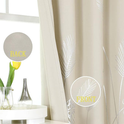 Silver Blackout Curtains Window Curtain Panels - Image 3