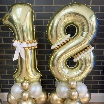 Champagne Gold 12 Balloon, 40 Inch Light Gold Number 12 Balloon Big Foil Mylar - Image 3