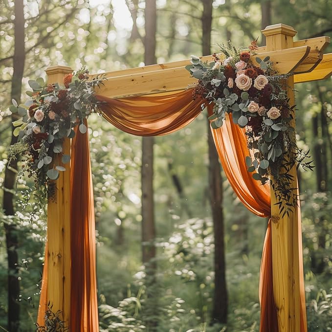 Wedding Arch Draping Fabric Backdrop Drapes 6 Panels, Terracotta | 28.7"x20FT - Image 5