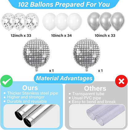 2 Sets Disco Ball Party Balloon Column Stand Kit - Image 3
