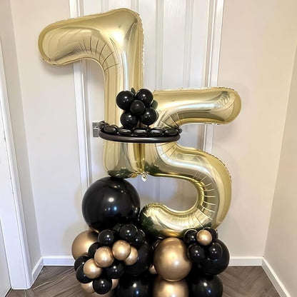 Champagne Gold 2 Balloon, 40 Inch Light Gold Number 2 Balloon Big Foil Mylar - Image 2