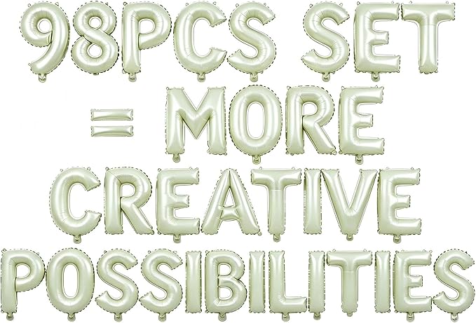 98 Pcs Cream Letter Balloons, Custom 3 Set A-Z Set by GOGAKIE
