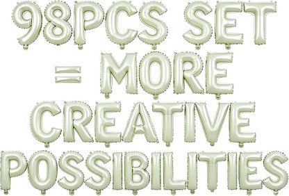 98 Pcs Cream Letter Balloons, Custom 3 Set A-Z Set by GOGAKIE