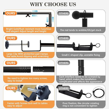 Over The Table Rod Stand with Clamps Black Table Balloon Arch Banner Frame | - Image 4
