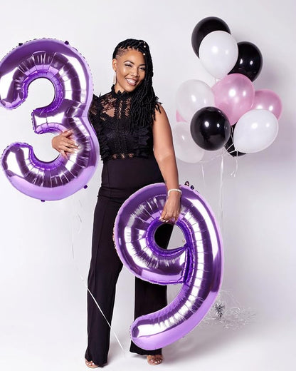 30 Balloon Number 40 Inch Purple Balloons - Image 4