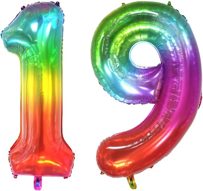 40 inch digital balloon, Jelly Color, Number 19 by TNCDJKPA