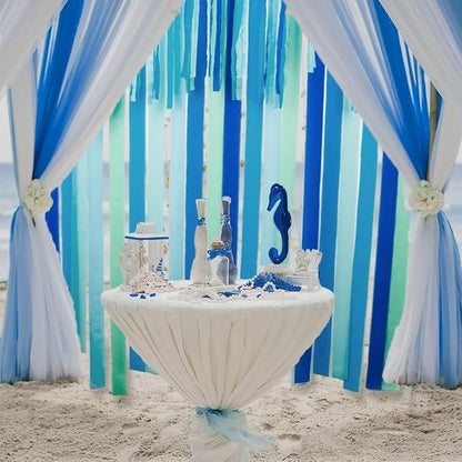 4 Blue Streamers, 328ft Pack of Crepe Paper Bachelorette Party Decorations | - Image 6