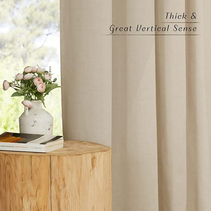 NICETOWN Rustic Linen 144 inch Long Curtains - Image 6
