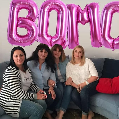 TONIFUL 40 Inch Large Rose Red Letter B Balloons Giant Hot Pink Alphabet Letter - Image 4