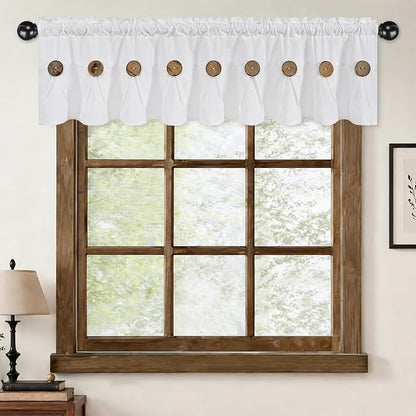 Farmhouse Valance Curtains, Boho Cotton Linen Kitchen Valance, Rod Pocket - Image 5