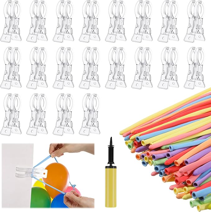 20 Pcs Large Clips for Balloon Arch Plastic Transparent Backdrop Spring Clamps by Unknown