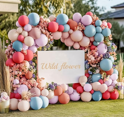 Pastel Balloon Garland Double Stuffed Dusty Pink Blue Cream Balloon Light - Image 2