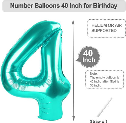 Happy Birthday Balloon 40 Inch Blue-Green 3 Balloon - Image 5