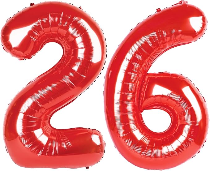 Number 26 Balloon 40 Inch Red Balloon by Mluchee