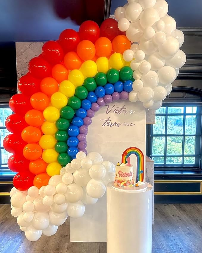 Rainbow Balloons Arch Kit 120pcs, Different Sizes Latex Balloons - Image 5