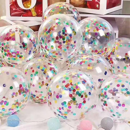50pcs Multicolor Foil Confetti Balloons, 12 inch Latex Balloon - Image 3