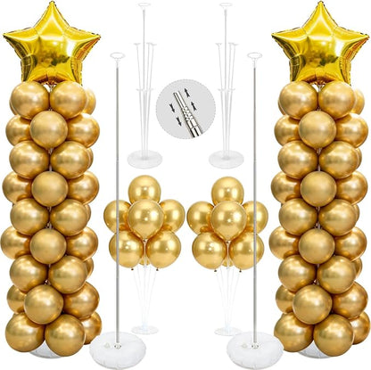 Balloon Column Kit Set of 2, 2 Set Balloon Table Stands, 6.56 Ft Reusable Metal by PIXHOTUL