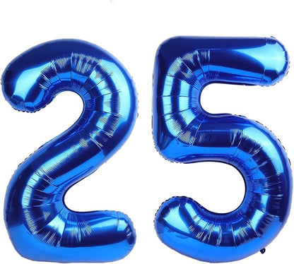 Number 25 Balloons 40 Inch for 25th 52 Birthday Party Decoration, Dark Blue | by Mluchee