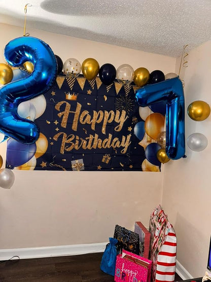 2 Balloon Numbers Birthday Decorations, 40In Navy Blue Balloons - Image 4