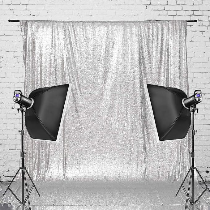 Eternal Beauty Silver 3mm Sequin Backdrop 10x10 Ft - Image 8