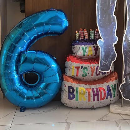40 Inch Navy Blue Number 5 Foil Balloon - Image 5