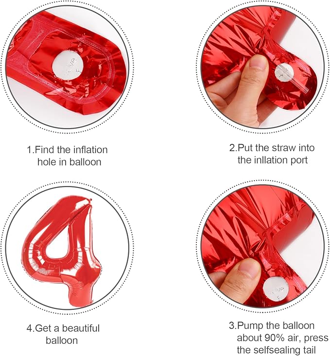 Numbers 27 Balloon 40Inch Red Balloons - Image 6