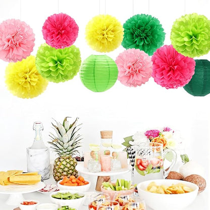 Hawaiian-Summer Pool Party-Decorations Paper-Flowers Lanterns - Image 3