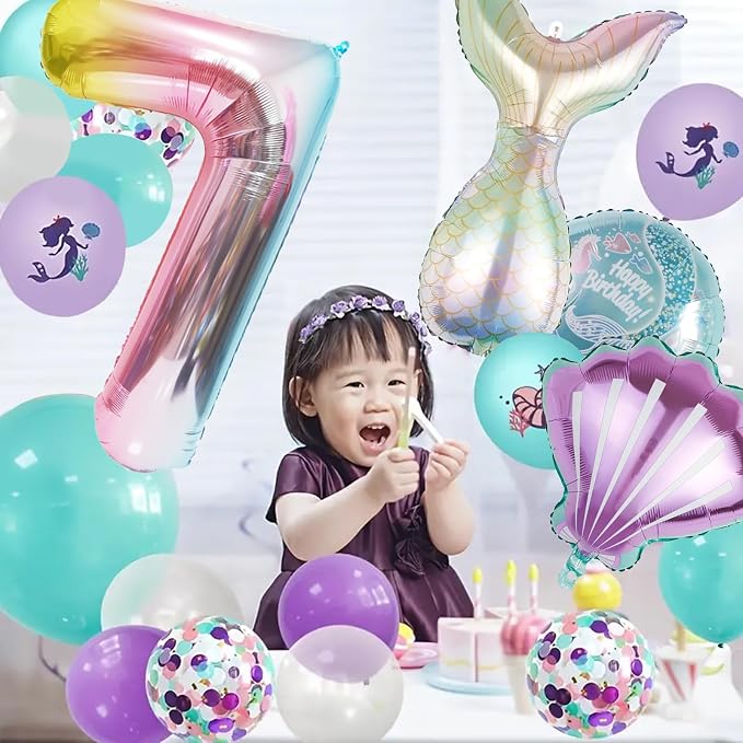 Mermaid Birthday Decorations Mermaid Balloons - Image 3