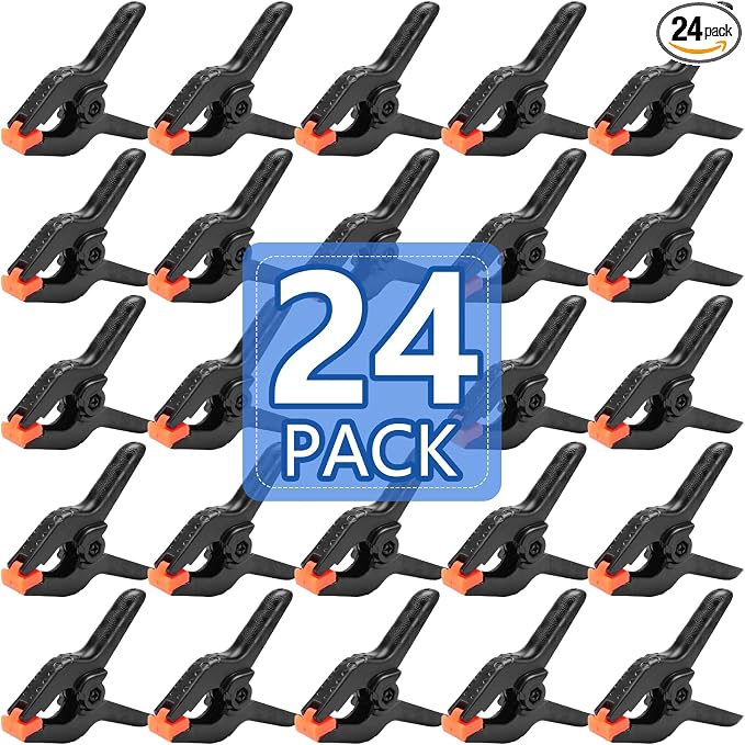 24 Pack 3.5 inch Plastic Spring Clamps, Backdrop Clips, Plastic Clamps by Unknown