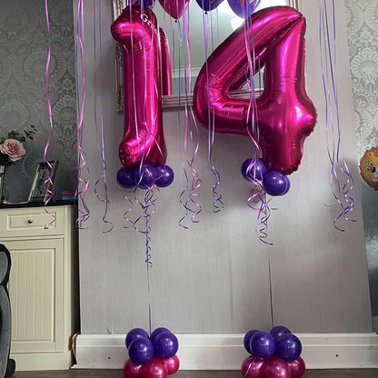 Hot Pink 14 Number Balloons, 40 Inch Giant Number 14 Balloons Foil Mylar Helium - Image 5
