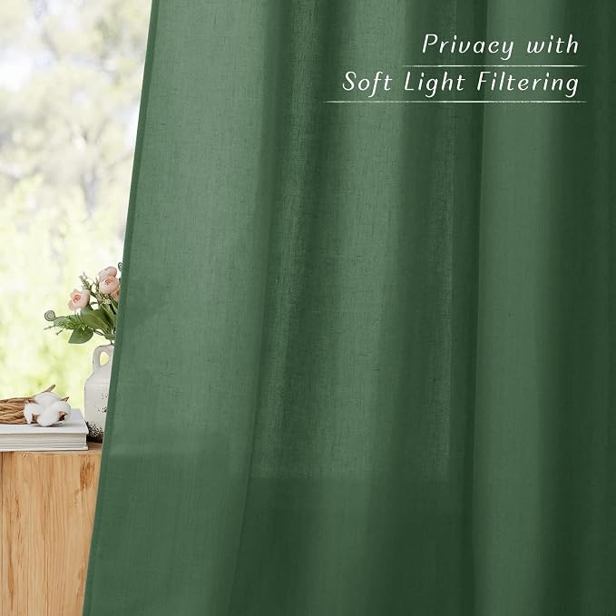 NICETOWN Rustic Linen 132 inch Long Curtains - Image 5