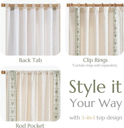 jinchan Floral Linen Curtains - Image 6