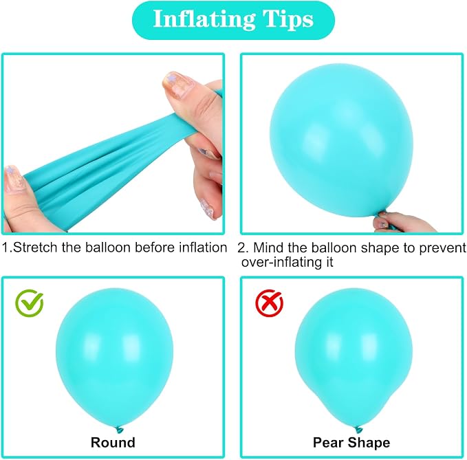 APLANET 150pcs Teal Blue Balloons Different Sizes 18 12 10 5 Inch Latex - Image 4