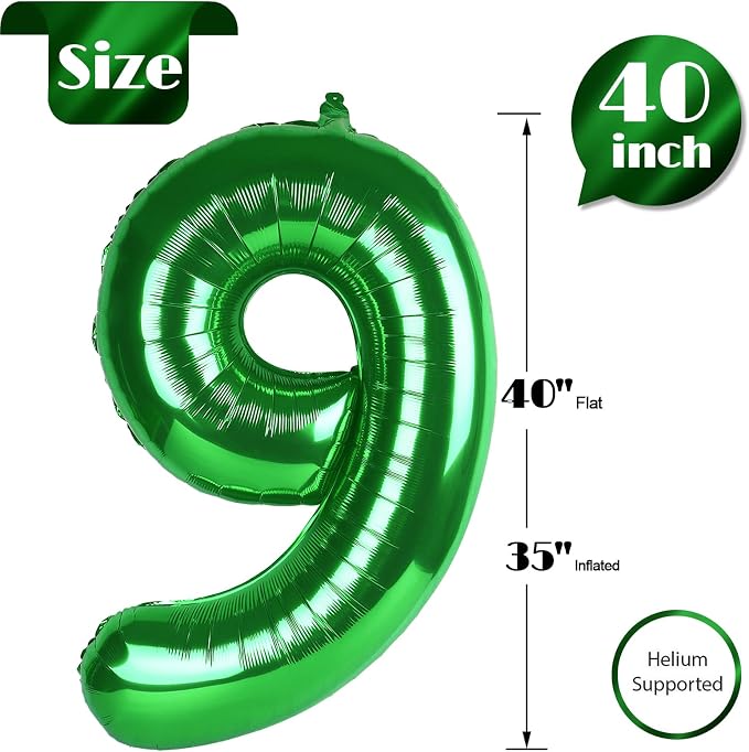 Green 9 Balloon - Image 5
