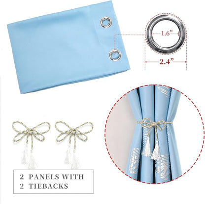 Sky Blue Blackout Curtains for Bedroom 72 Inches Long, Thermal Insulated Energy - Image 4