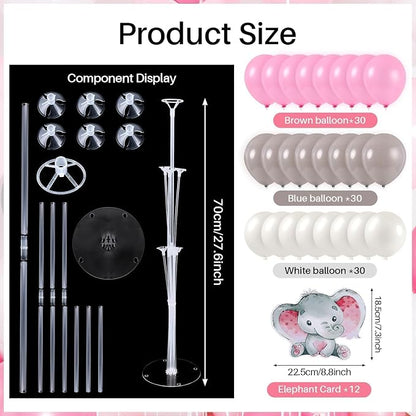 12 Sets Elephant Baby Shower Balloon Stand Kit - Image 3