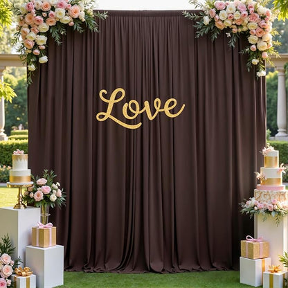 50×12ft Wrinkle Free Brown Backdrop Curtain - Image 5