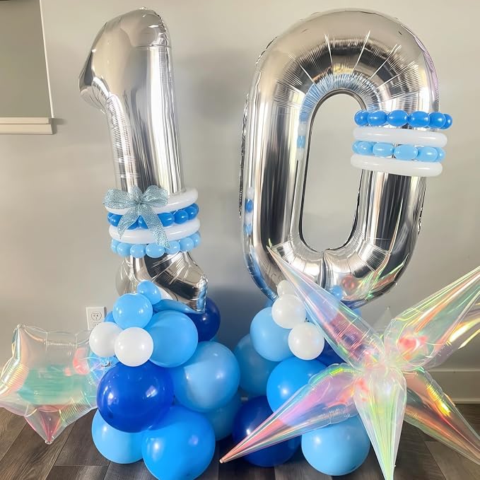 26 Balloons Number, Giant Silver Number 2 & 6 Helium Foil Balloon - Image 3