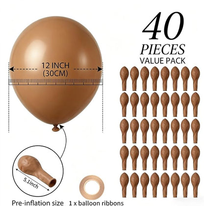 40 Pcs Light Brown Balloons 12 Inch, Boho Neutral Tan Coffee Latex Balloon | - Image 3